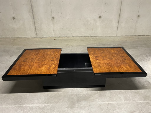 Burl houten verborgen bartafel stijl Willy Rizzo