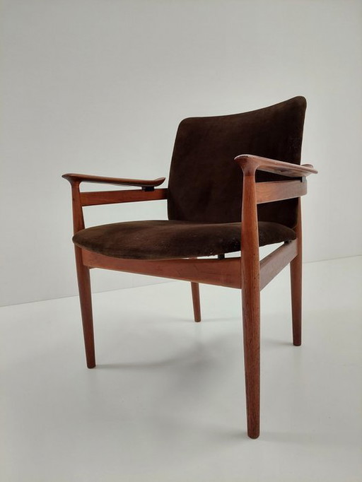 France & Daverkosen - Finn Juhl - Fauteuil (1) - Modèle 192 - Bois, velours