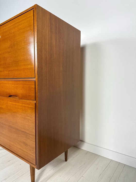 Image 1 of Vintage Minimalistic Walnut Cabinet Secretary 60s