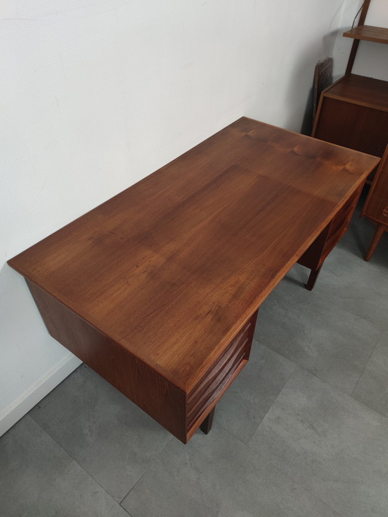 Image 1 of Vintage Danish Executive Desk In Teak