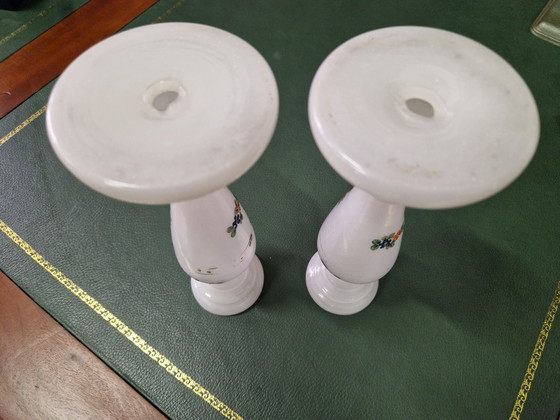 Image 1 of Set di candelieri opalini