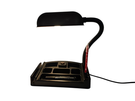 Image 1 of Bureaulamp - organizer - metaal - kunststof - 80's 