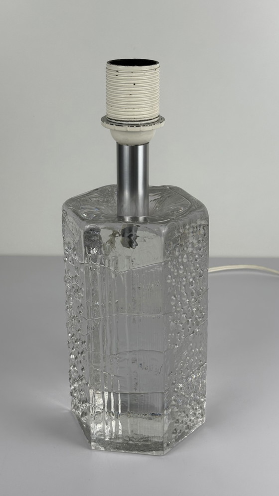 Image 1 of Massief vintage kristallen tafellamp van Willem Heesen voor Royal Leerdam, 1967 