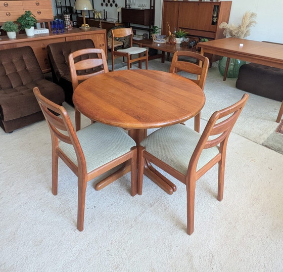 Image 1 of Vintage Danish teak extendable round dining table