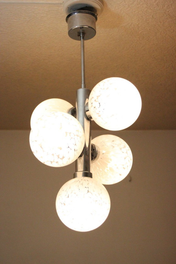 Image 1 of Vintage atomic globes chandelier, 1960s
