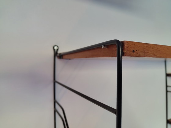 Image 1 of Système mural modulaire vintage en métal et bois de teck