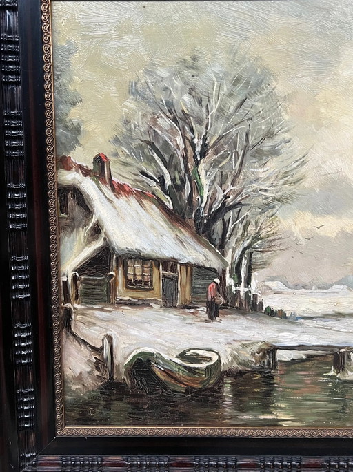 Painting "Winter landscape". – schilderijen tekeningen, Canvas (photo 2 of 7)