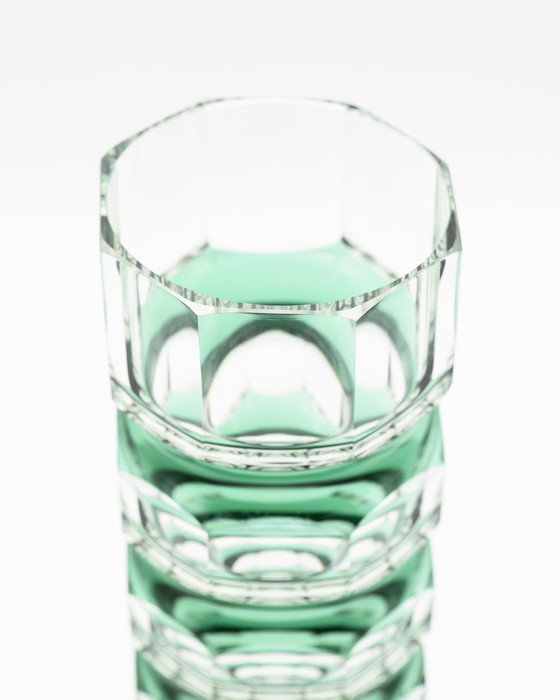 Image 1 of GDR Vintage Block Vase Duo 70s Re-Design Oldrich Lipsky Exbor à Josef Hoffmann
