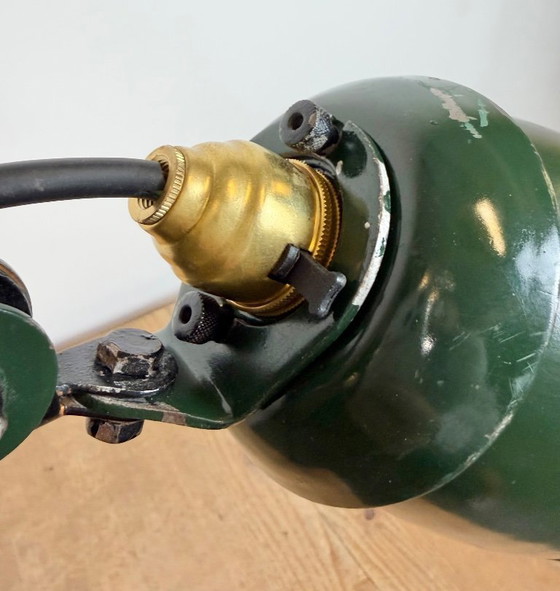 Image 1 of Industrial Green Enamel Adjustable Table Lamp, 1960s