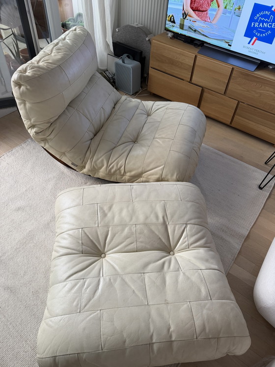 Armchair and Ottoman Ligne Roset Marsala – Plexiglass, Leather (photo 4 of 5)