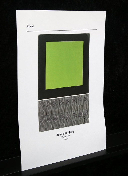 Soto, Jesus - Card for the painting "Green and striped", 1993 - signed by hand