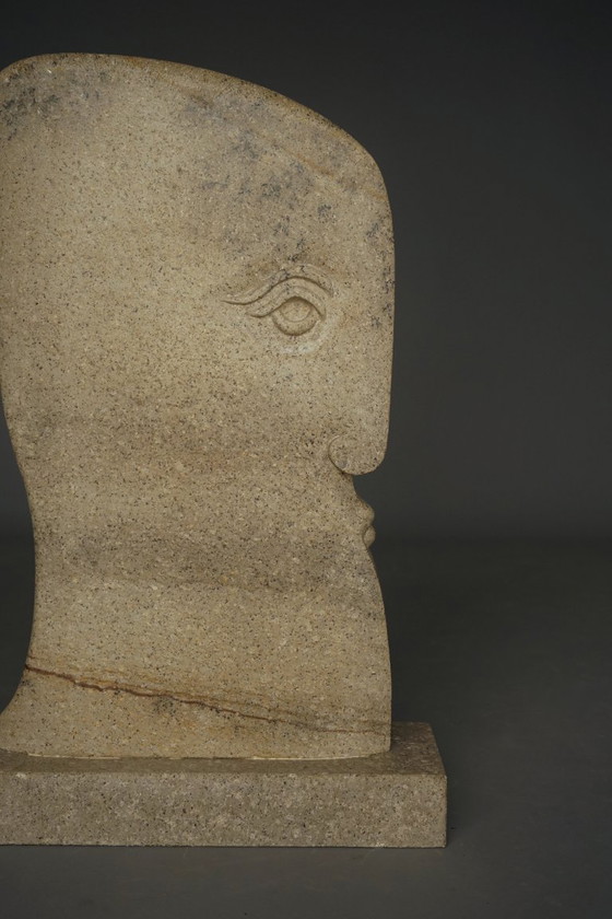 Image 1 of Monumental Sculpture of stylised Head. 1970s