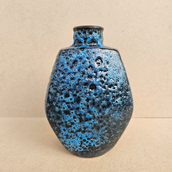 Image 1 of Vase Gerz Keramik Simon Peter Gerz Design Georg Mennicken 1967 60er Fat Lava 3004/20 Schaumglasur Midcentury Germany