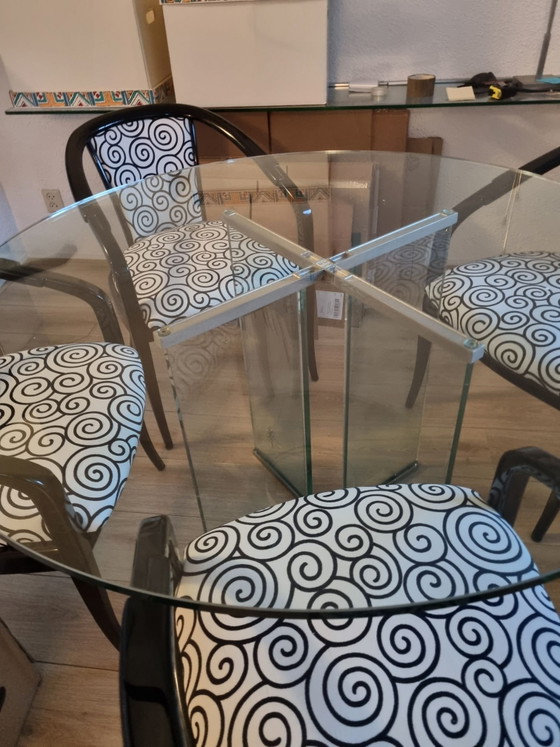 4 x Paco Capdell black lacquered chair – Dining chairs, Textile, Wood (photo 3 of 5)