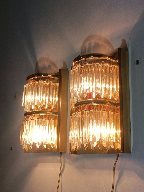 Par de apliques de cristal de Murano de Lumica, década de 1970. – Brass (photo 12 of 13)