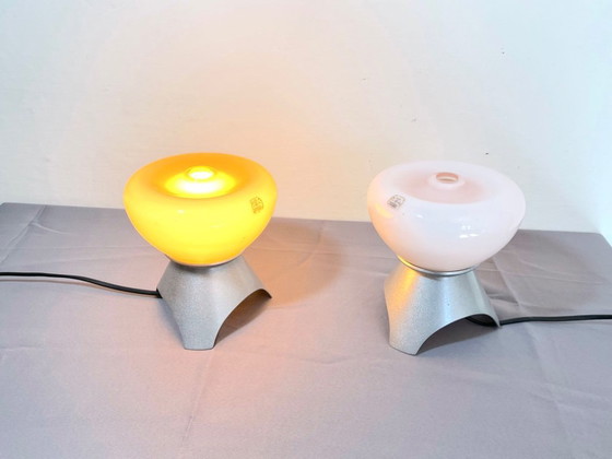 Image 1 of Par de lámparas de noche Venini de cristal de Murano, 1970