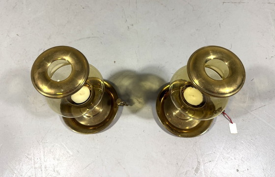 Image 1 of 2 X Peter Jensen Kopenhagen messing kandelaars Denemarken 1960’s