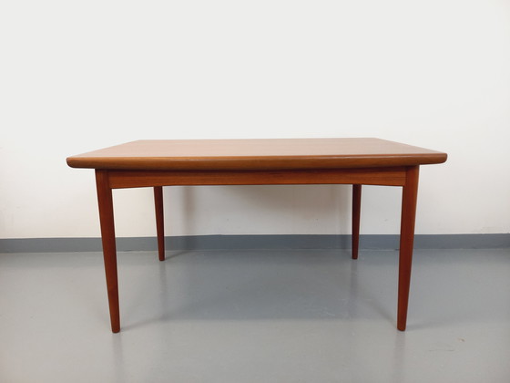 Image 1 of Scandinavian 60's vintage Dyrlund rectangular teak dining table with extensions