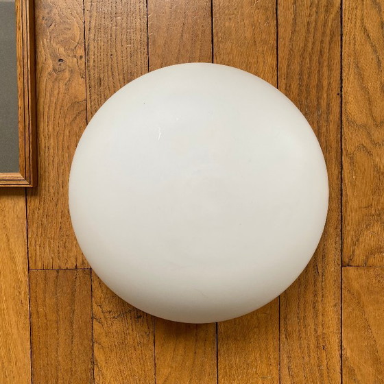 Image 1 of Lámpara de pared o techo en forma de media luna, 24 cm, cristal blanco mate