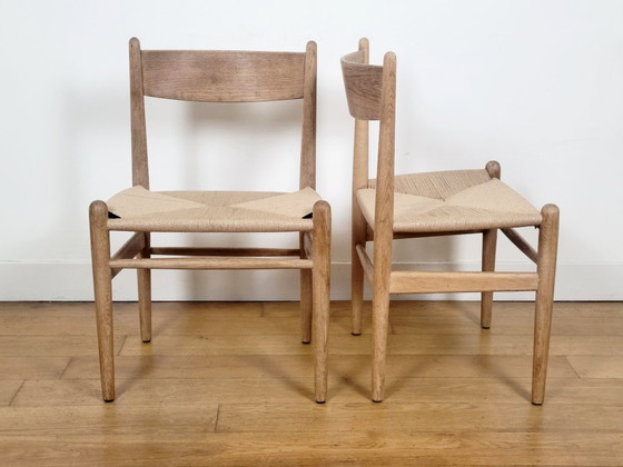Image 1 of Lot de 2 chaises de salle à manger Hans J. Wegner CH36 pour Carl Hansen & Søn en chêne massif