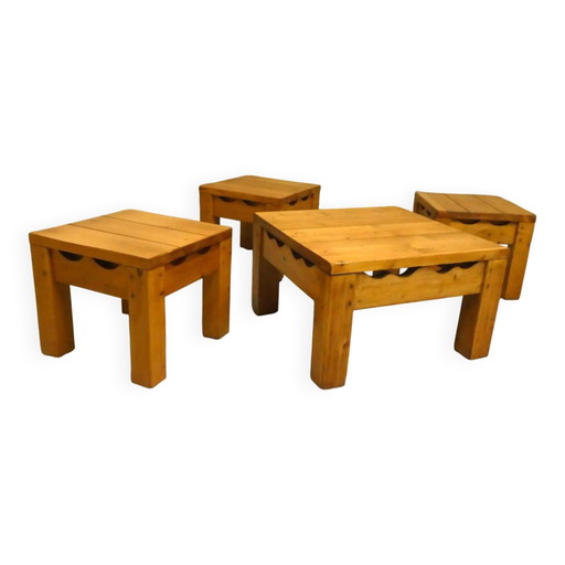 pine living room set, 1980