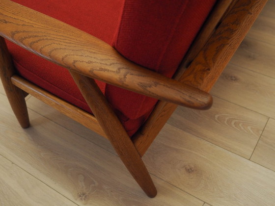Image 1 of Canapé rouge CIGAR, design danois, années 1960, designer : Hans J. Wegner, fabricant : Getama