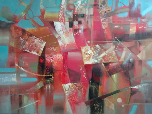 Peinture à l'Huile Originale Expressionnisme Abstrait Dialogue