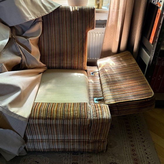 Image 1 of Ensemble de canapés en duvet d'origine des années 1970 avec housses uniques, fabriquées sur mesure aux États-Unis.