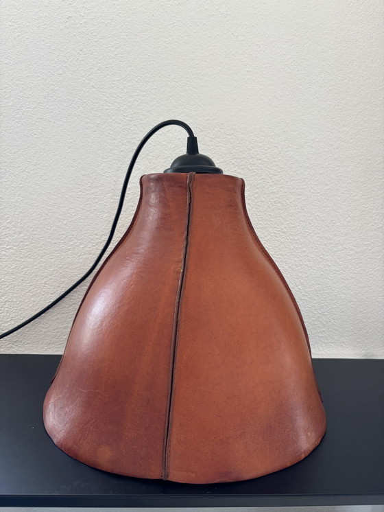 Image 1 of Vintage Leren Hanglamp 