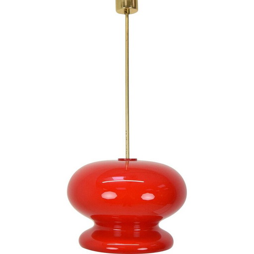 Vintage glazen hanglamp, Tsjecho-Slowakije 1960
