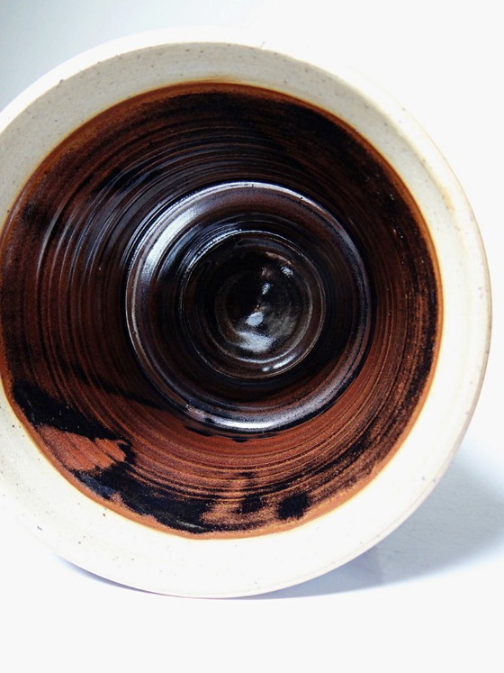 Image 1 of Pair of vintage 80s-90s Japanese-style stoneware pots from Studio Poterie, handcrafted and signed