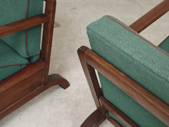 Pair of Art Deco green armchairs by Jindrich Halabala, Prague 1930 – Wood (photo 15 of 24)