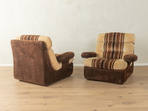 2x Space Age Sesselset aus den 1970er Jahren in Velours