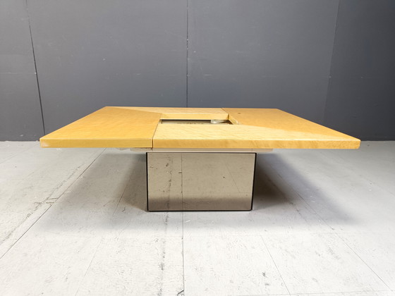 Image 1 of Vintage Ash Wood Hidden Bar Coffee Table By Paul Michel, 1970S 