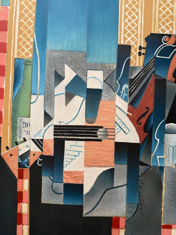 Image 1 of Juan Gris (1887–1927), Viool en Gitaar, Tentoonstellingsposter, 1977, Berggruen Gallery, Gedrukt in Frankrijk