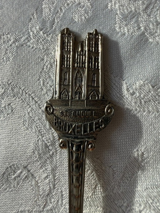 6 Cuillères souvenir vintage plaquées argent Bruxelles Belgique Silberauflage, Couverts, Métal, Argenté (photo 11 sur 13)