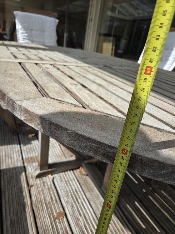 Image 1 of Set da giardino in teak con 6 sedie regolabili.