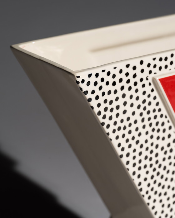 Image 1 of Ambrogio Pozzi Vaso postmoderno Arte Ceramica Romana 1987 Memphis Era Museal