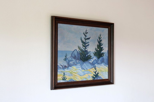 Peinture à l'huile postimpressionniste danoise par E.S.