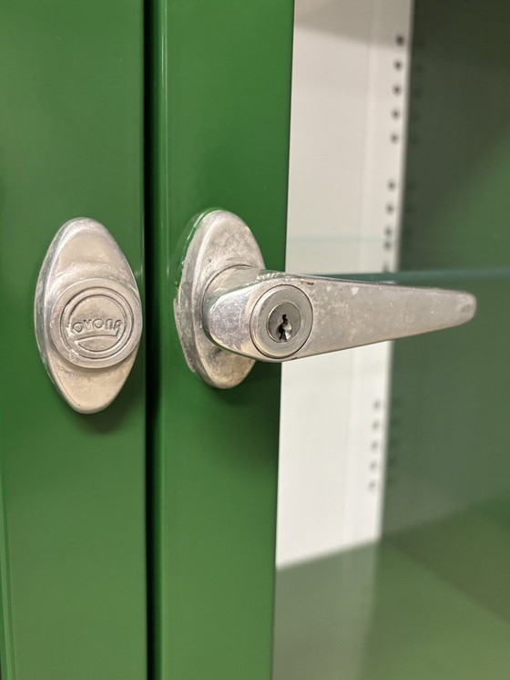 Image 1 of Green vintage apothecary cabinet - display cabinet