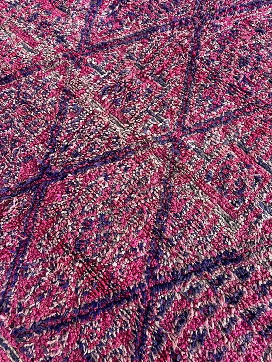 Image 1 of Vintage Marokkaans Boujad wollen tapijt 220x350 cm - Handgeweven Berber tapijt