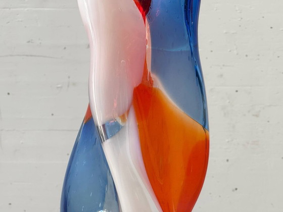 Image 1 of Murano style studio glass vase, tricolore, Mdina Glass Malta, 1970s