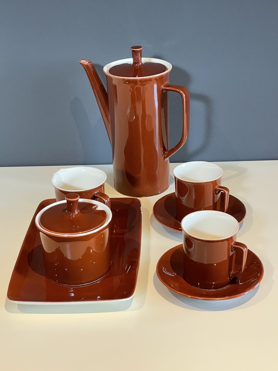 Image 1 of Villeroy & Boch Luxembourg coffee set - chestnut brown vintage design, 1960s