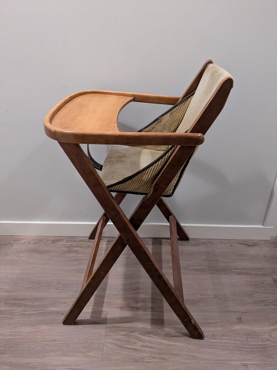 Image 1 of Vintage houten kinderstoel, Wehrli, inklapbaar antiek retro