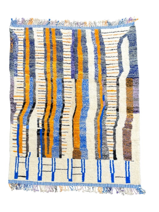 Tapis moderne abstrait marocain noué à la main - 210X300 Cm