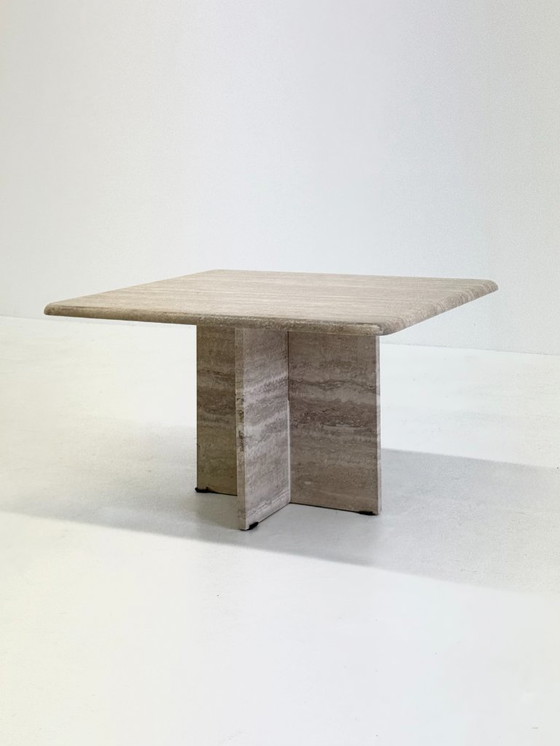 Image 1 of Tavolino da caffè quadrato in travertino vintage