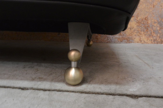 Image 1 of NUOVA chaise longue imbottita in pelle nera Montis Quintus design