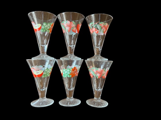 Image 1 of Magnifique ensemble vintage de 6 coupes à glace en verre
