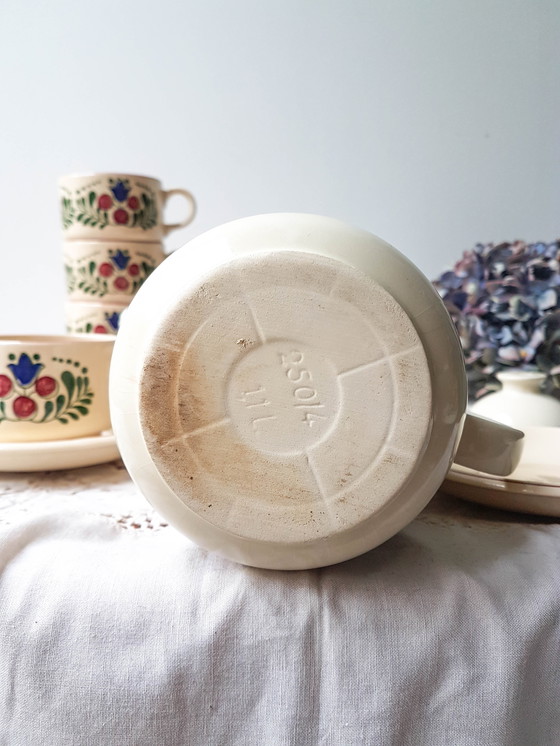 Image 1 of Vintage aardewerk 5 persoons koffie servies