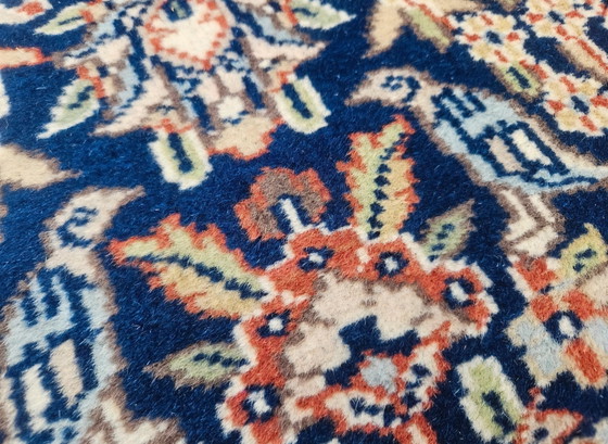 Image 1 of Handgeknüpfter orientalischer Wollteppich „Paradies“, blau-floral, 94 x 160 cm